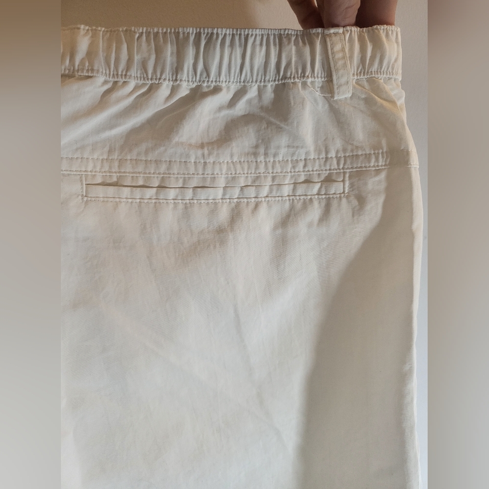 ZARA High Waisted Drawstring Side Cinch White Capri Pants size XXL - Picture 9 of 14